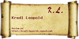 Kredl Leopold névjegykártya